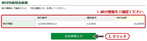 納付手続きの流れ「2.納付情報入力」